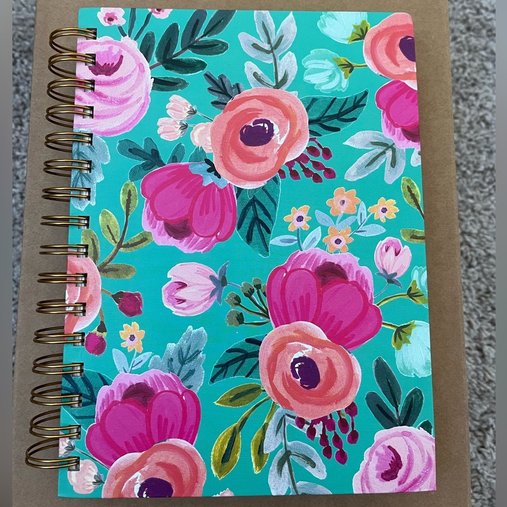 Floral Spiral Notebook - Pink and Green